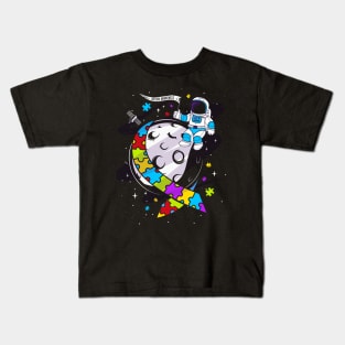 autism space stars awareness astronaut Kids T-Shirt